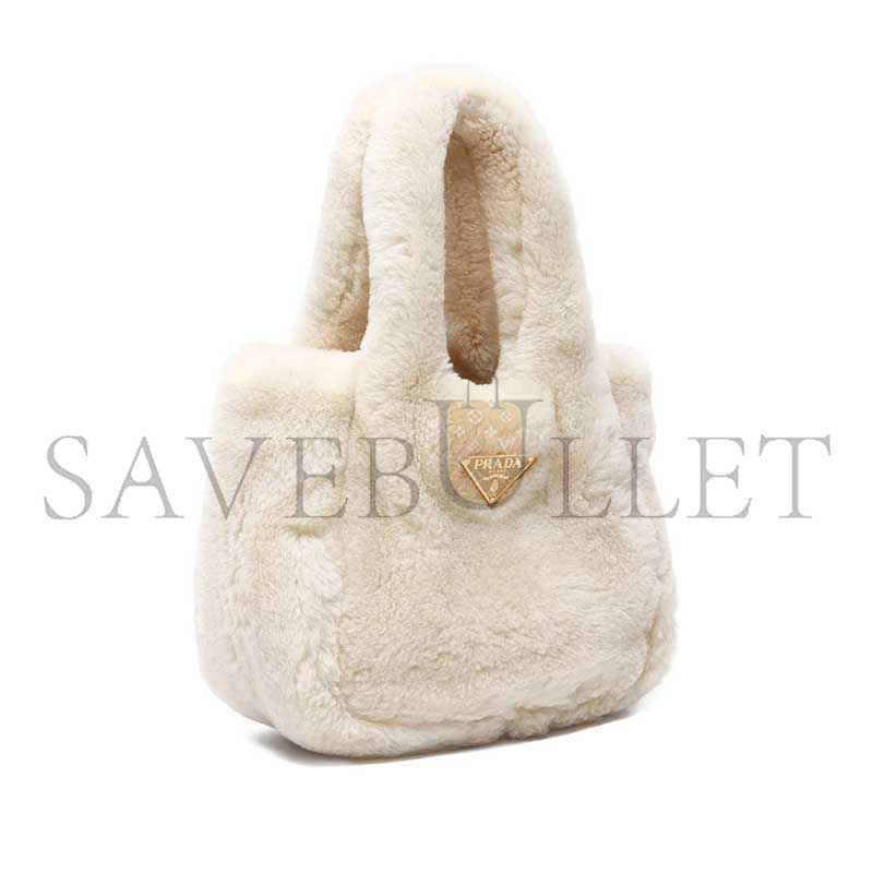Pra*a shearling tote bag 1ba349 (18*15.5*10cm)